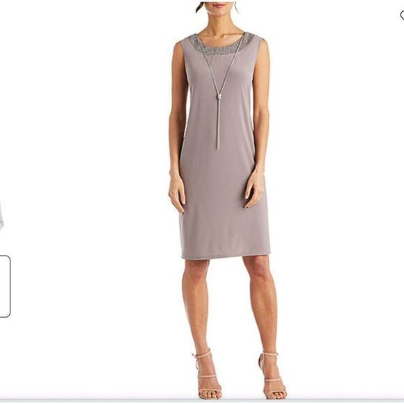 R&M Richards sz 16  Dress with Removable Necklace NWT - Picture 1 of 10